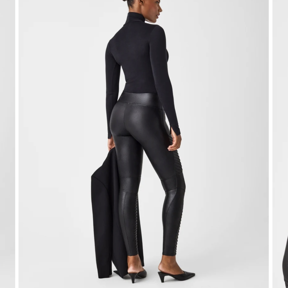 SPANK Faux Leather Moto Leggings